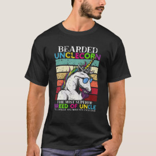 Beared Unclecorn farbror Unicorn Manar Funny T Shirt