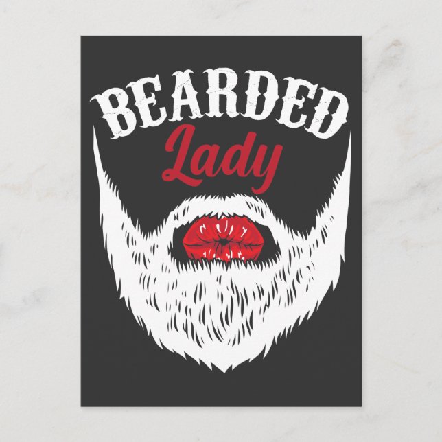 Beared Woman Transgender Pride Mustache Equality Vykort (Framsida)
