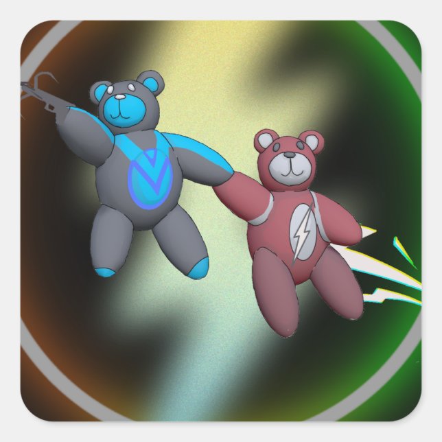 Bearflash(2) Fyrkantigt Klistermärke (Framsida)