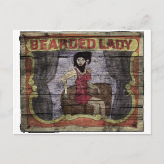 Bearged Dam Vintage Canival Banner Vykort