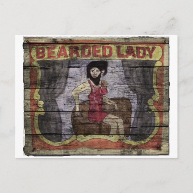 Bearged Dam Vintage Canival Banner Vykort (Framsida)