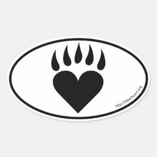 BearHeart Oval Sticker Ovalt Klistermärke