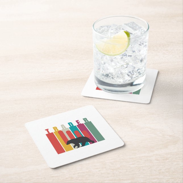 Bearish market | Trader | Simple design Underlägg Papper Kvadrat (Insitu)