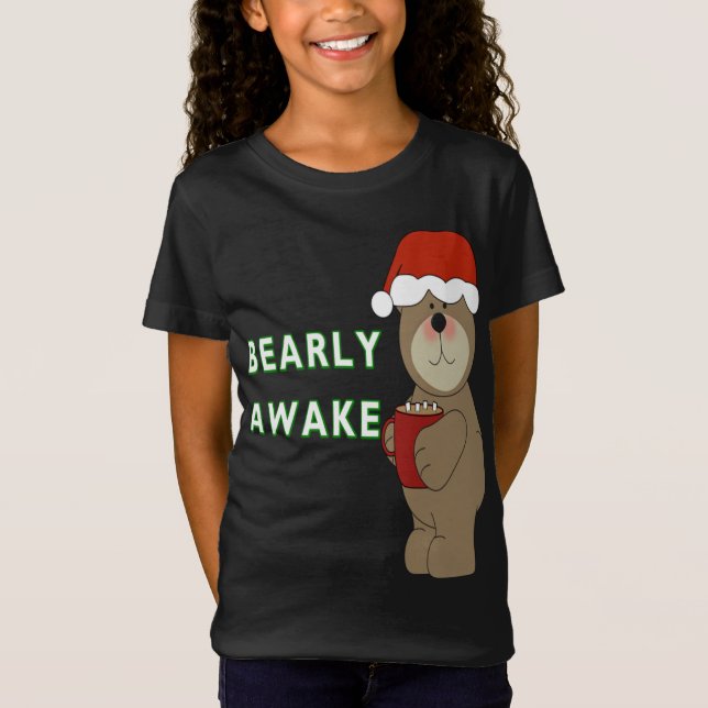 Bearly AVakny Bear jul Pajama Ssov T Shirt (Framsida)