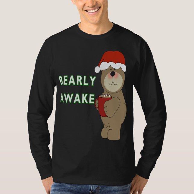Bearly AVakny Bear jul Pajama Ssov T Shirt (Framsida)