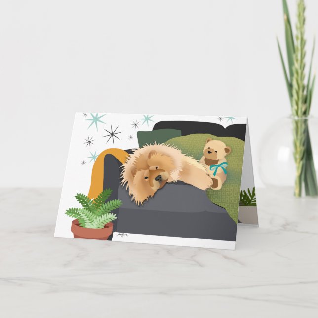 BEARLY AWAKE - CHOW Art Card Helgkort (Framsida)