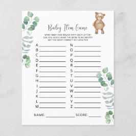 Bearly Baby Artikelspel. Baby Shower-spel