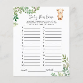 Bearly Baby Artikelspel. Baby Shower-spel