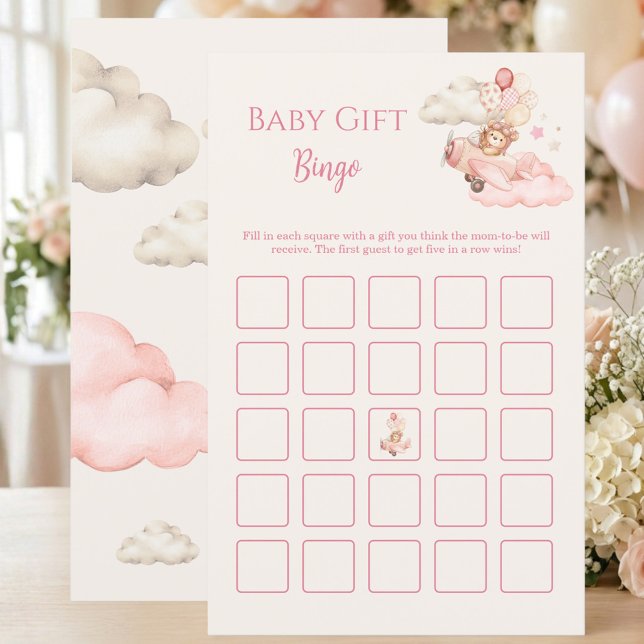 Bearly Baby Shower Present Bingospel    (We Can Bealy Wait Tedd Bear Gift Bingo Game | Girl Baby Shower)