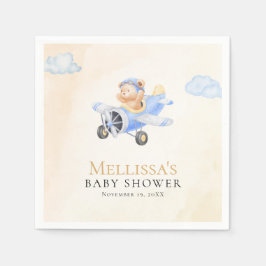 Bearly Wait Baby Shower, flygande björn i akvarell Pappersservett