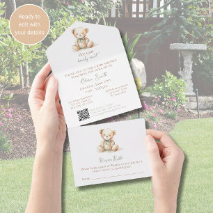 Bearly Wait Baby Shower Inbjudan Allt-i-ett