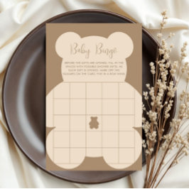 Bearly Wait Beige Baby Bingo Card