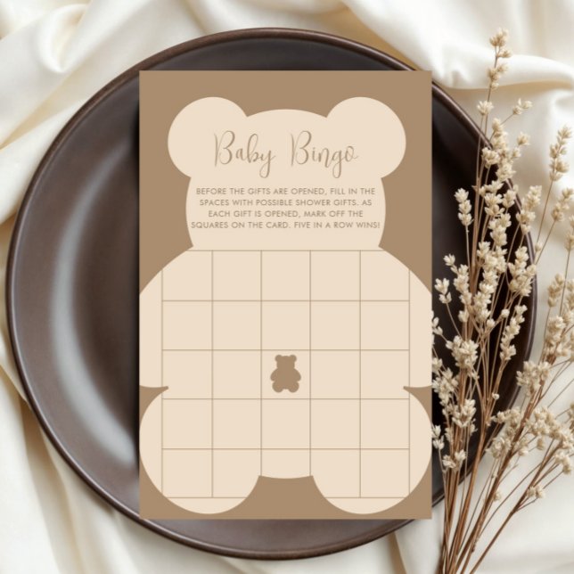 Bearly Wait Beige Baby Bingokort (Skapare uppladdad)
