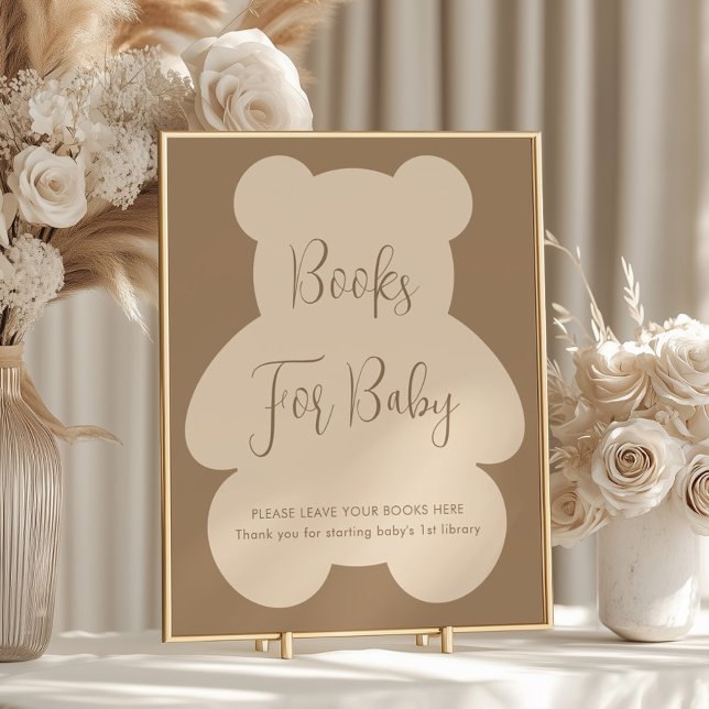 Bearly Wait Beige Baby Shower-böcker för bebis Poster (Skapare uppladdad)