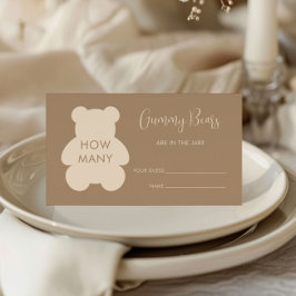 Bearly Wait Beige Gissa Hur Många Gummibjörnar Tilläggskort