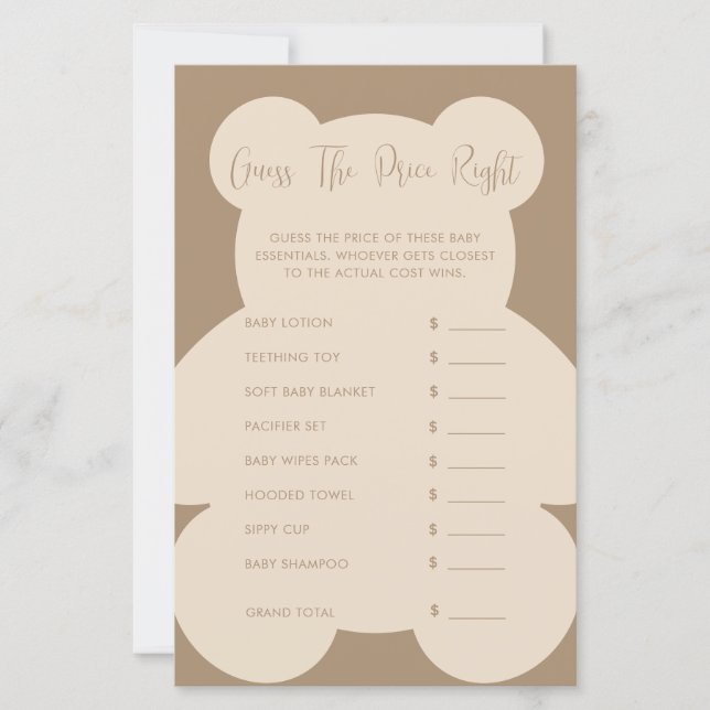 Bearly Wait Beige Guess The Price Game (Framsida)