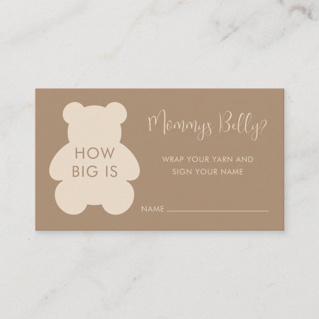 Bearly Wait Beige How Big Mommys Belly Tilläggskort (Framsida)