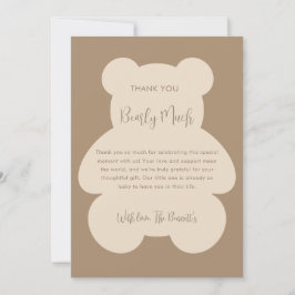 Bearly Wait Beige Teddy Bear Baby Shower Tack Kort