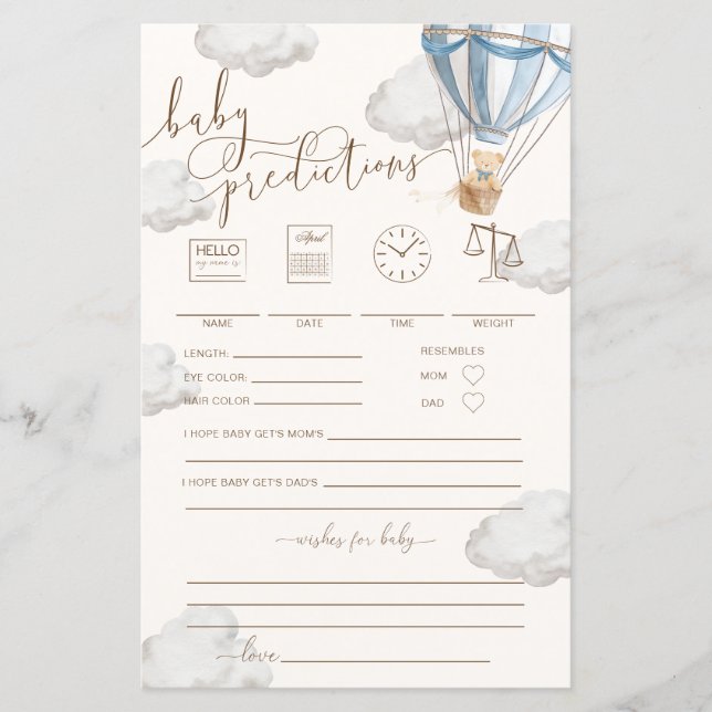 Bearly Wait Blue Baby Predictions Game (Framsida)