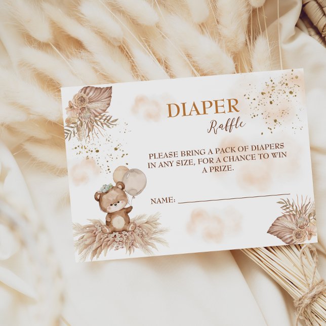 Bearly Wait Boho Bear ballonger Blöja Lotteri Tilläggskort (Skapare uppladdad)