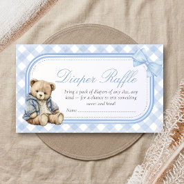 Bearly Wait Elegant Bear Baby Shower Diaper Raffle Tilläggskort
