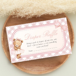 Bearly Wait Elegant Bear Baby Shower Diaper Raffle Tilläggskort