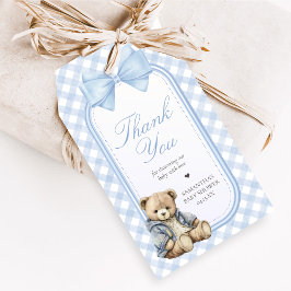 Bearly Wait Elegant Bear Baby Shower Favor Tags Presentetikett
