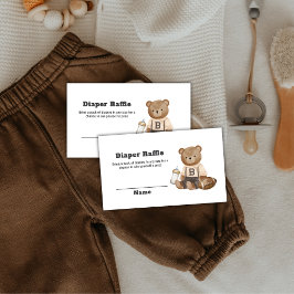 Bearly Wait Football Diaper Raffle Baby Shower  Tilläggskort