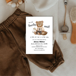 Bearly Wait Football Sport Boy Baby Shower  Inbjudningar