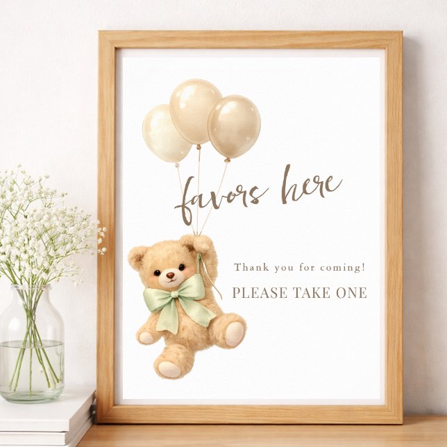 Bearly Wait Könsneutrala Baby Shower-presenter Här Poster (Skapare uppladdad)