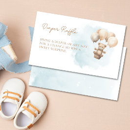 Bearly Wait Neutral Baby Shower Diaper Raffle Tilläggskort