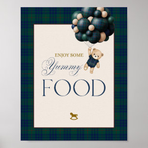 Bearly Wait Preppy Teddy Ballong Bebis Shower Poster