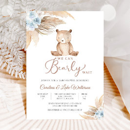 Bearly Wait Teddy Baby Shower Invitation Inbjudningar