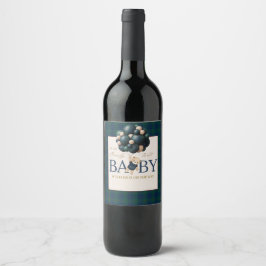 Bearly Wait Teddy Balloon Baby Shower books Vinflaska Etikett