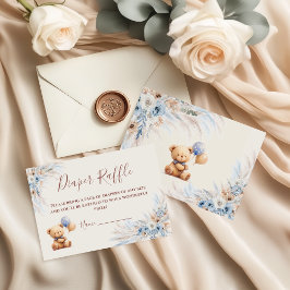 Bearly Wait Teddy Bear Baby Shower Diaper Raffle Tilläggskort