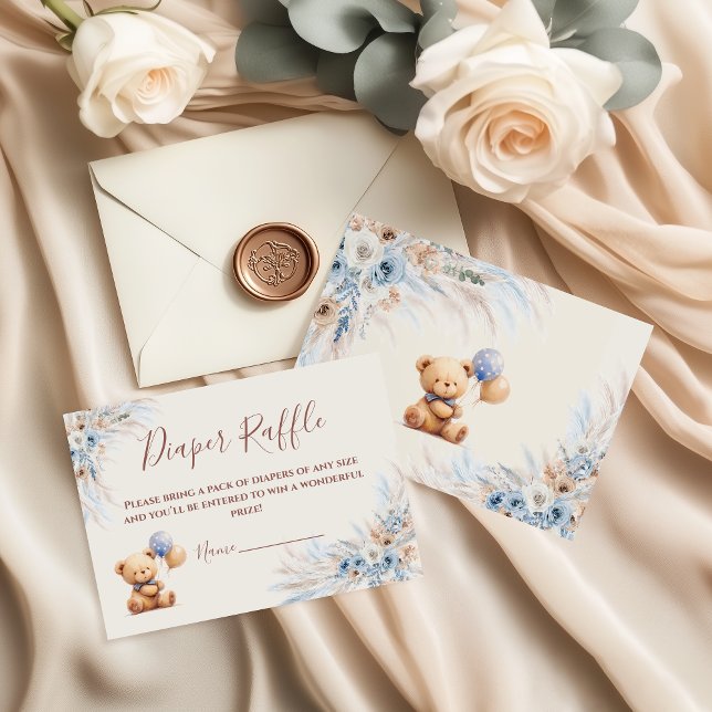 Bearly Wait Teddy Bear Baby Shower Diaper Raffle Tilläggskort (Skapare uppladdad)