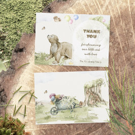 Bearly Wait Watercolor Bear Cub Baby Shower Tack Kort