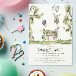 Bearly Wait Woodland Bear Pojke Sip & See Inbjudningar