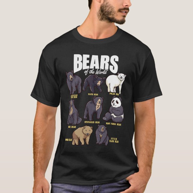 Bears Animals of the World Wildlife Zoo Animal Bea T Shirt (Framsida)