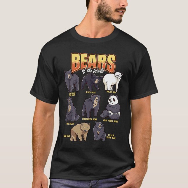 Bears Animals of the World Wildlife Zoo Animal Bea T Shirt (Framsida)