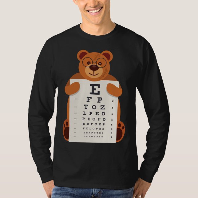 Bears Baby Bear Holding Eye Chart Artistic Opticia T Shirt (Framsida)