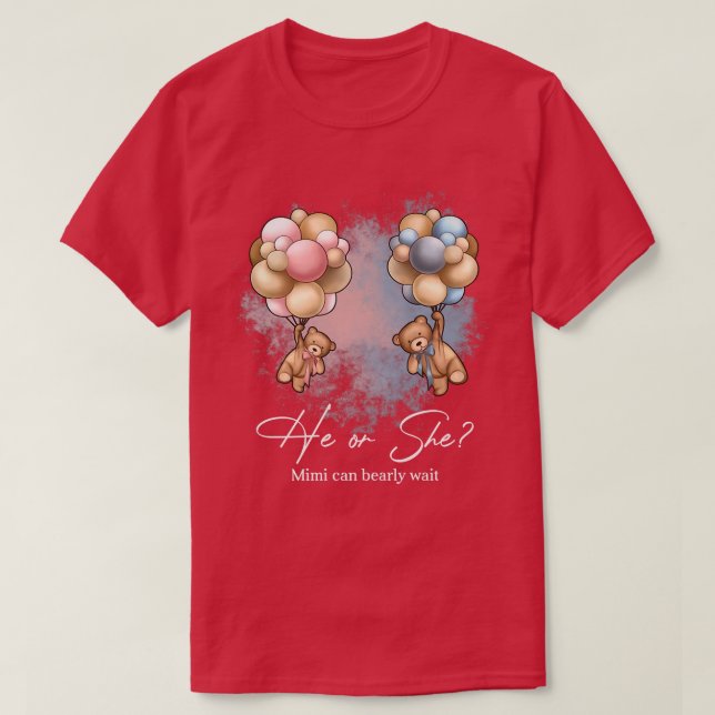 Bears Balloi Mimi kan avvakta Gender T Shirt (Design framsida)
