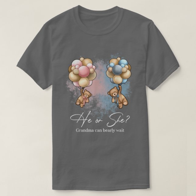 Bears Balloma kan avvakta Gender Reve T Shirt (Design framsida)