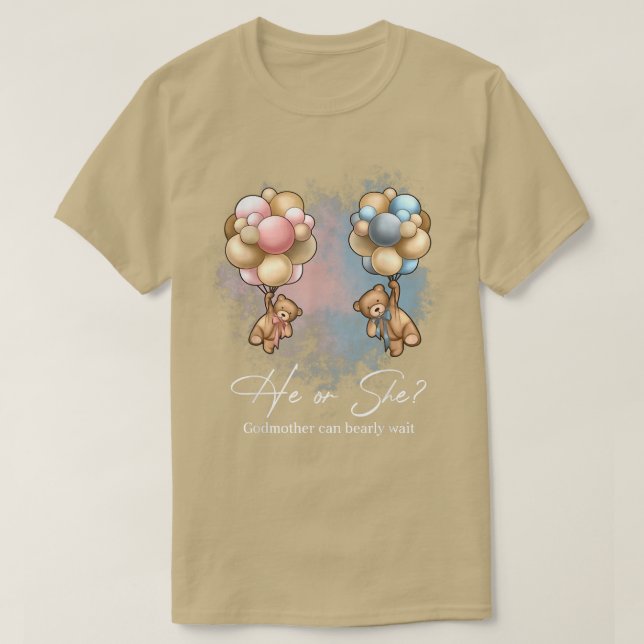 Bears Balloons Godmor kan avvakta Gender Re T Shirt (Design framsida)