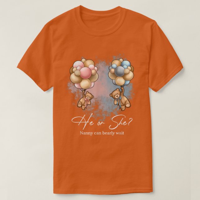 Bears Balloys Nanny kan avvakta Gender T Shirt (Design framsida)