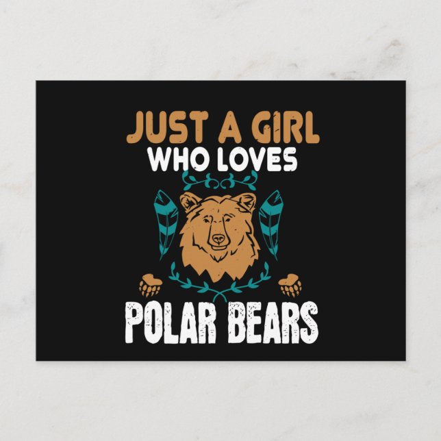 Bears - bara en flicka som Kärlek Polar Bears Vykort (Framsida)