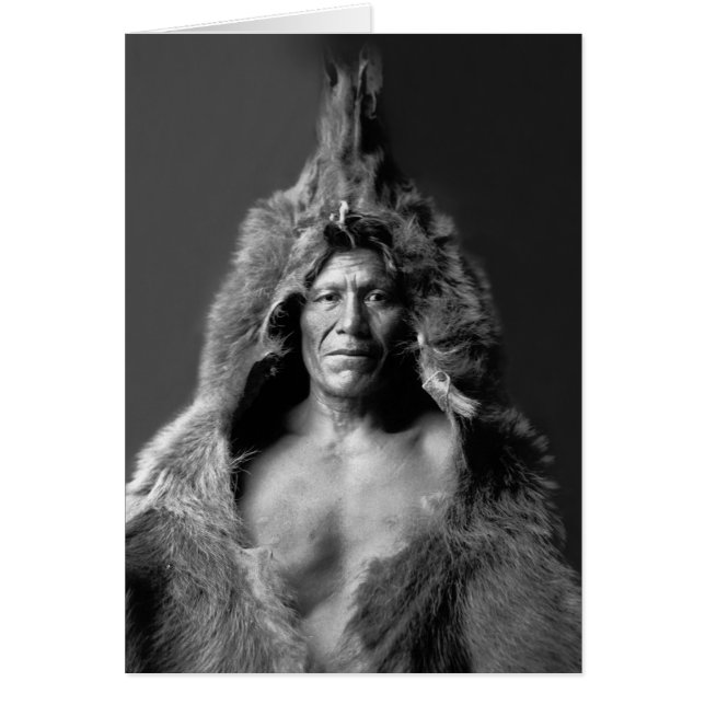 Bear's Belly - Arikara Medicine Man Hälsningskort (Framsidan)
