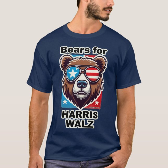Bears for Harris Walz T Shirt (Framsida)