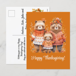 Bears Happy thanksgiving Helg Vykort
