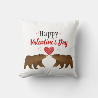 Bears & Hearts Valentine Day Pillow Kudde